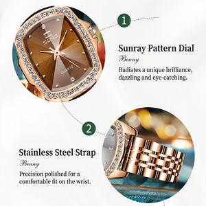 VVS Vintage Women Quartz Watch Square Diamond <strong>Studded</strong> Stainless Steel Luxury Fashion Wristwatch OEM ODM Low MOQ Reloj - Product Image 5