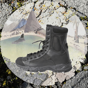 Botas Tácticas de Senderismo de Cuero de Ante Vacuno Extra Ligeras y Duraderas, Color Negro Arena, Altura al Tobillo, Forro de Malla, Suela de Goma, para Verano e Invierno - Product Image 3