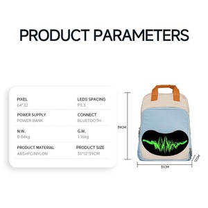 Loy nhẹ tin nhắn lập trình Led mắt Túi Gói trẻ em trở lại túi với quảng cáo Màn hình LED - Product Image 5