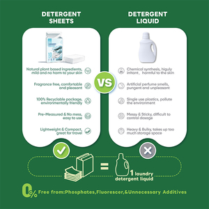 पर्यावरण के अनुकूल कपड़े धोने स्ट्रिप्स ताजा सनी खुशबू 60 भार बच्चे कपड़े धोने का साबुन चादरें - Product Image 4