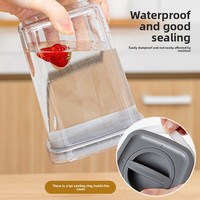 Boîte de conservation alimentaire hermétique en plastique avec couvercle rotatif, 1-2L, qualité alimentaire, empilable, pour cuisine, anti-humidité