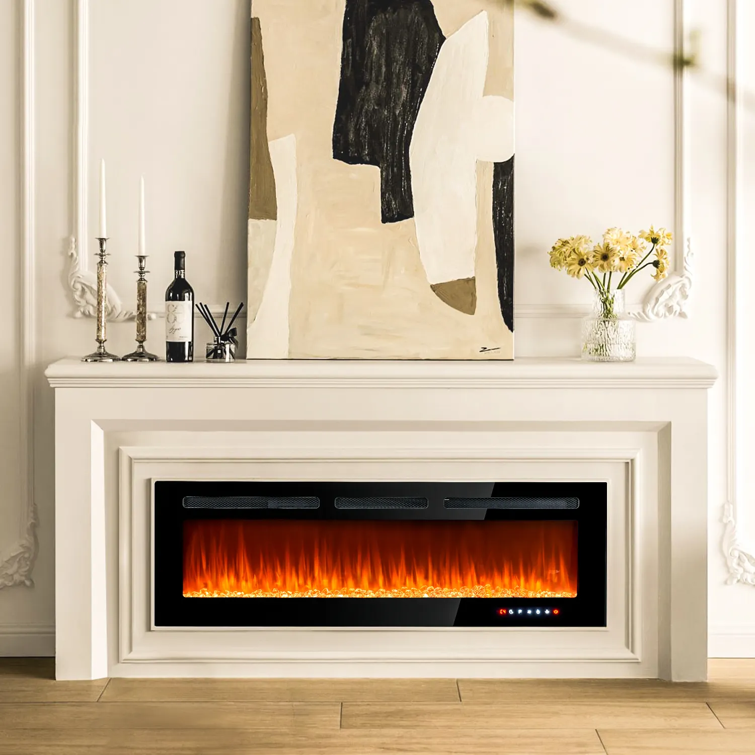 テレビスタンド電気暖炉リアルな炎のリビングルームの装飾