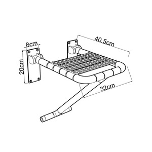 Chaise de douche murale pour personnes âgées et handicapées, capacité de 150 kg, tabouret de salle de bain pliable antidérapant - Product Image 2