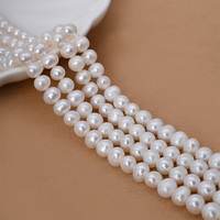 Perles de pomme de terre 5A de 7-8 mm, perles en vrac, haute brillance, peau propre, perles d'eau douce cultivées authentiques pour collier et bracelet