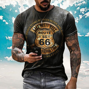 T-shirts pour hommes à motif personnalisé, coupe ample et oversize, style vintage, manches courtes, design tendance, col rond, lettres graphiques, 100% coton - Product Image 3