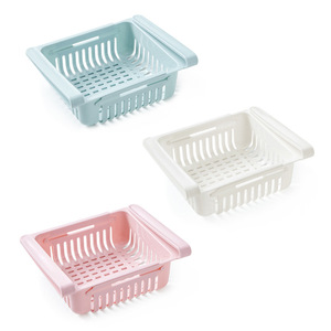 Refrigerator Drawer Storage Box Retractable Drawer Refrigerator Storage Box Upgrade Pull-out Box Sortable Refrigerator Shelf Rac