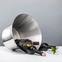 Sinowin Logo personnalisé Bar en métal Bière Champagne Refroidisseur de vin Grand seau à glace en acier inoxydable de 5 litres