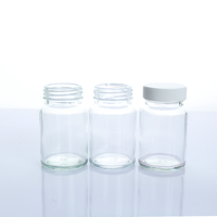 Récipient de capsule de comprimé de pot en verre clair de 60ml pour la bouteille de pilule de médecine pour l'usage pharmaceutique de vitamine