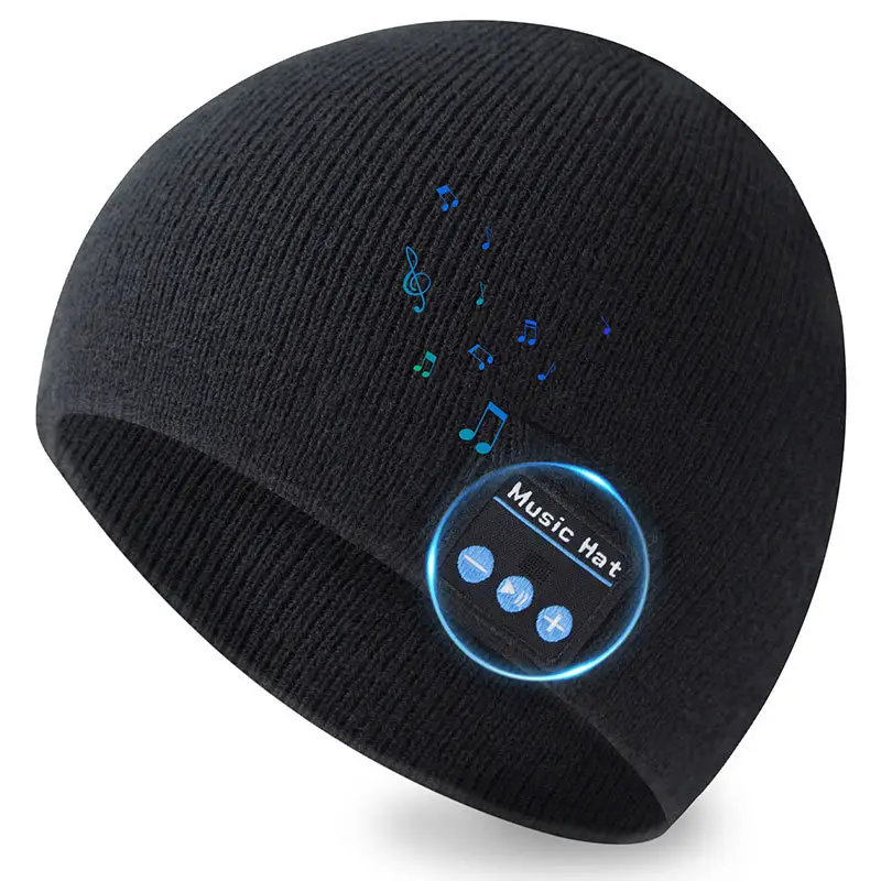 Беспроводные вязаные головные уборы Bluetooth talk music stereo