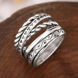 T0936 Anelli di Fidanzamento Geometrici in Turchese, Unisex, con Incastonatura a Canale, Gioielli di Moda con Pietra Naturale - Product Image 5