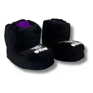 Kuromi Warm Plush Booties Girls' Home <b>Slippers</b> with Non-slip Sole for <b>Children's</b> Gifts - Product Image 3