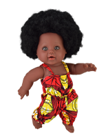 Poupée Mannequin Éducative Fille Africaine Cheveux Afro Noirs 12 Pouces en Plastique Souple, Vêtements Interchangeables, Unisexe pour Enfants de 3 Ans et Plus