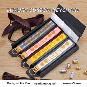 Nouveau porte-clés de luxe personnalisé en cristal tissé avec impression UV, idéal pour un cadeau (2025) - Product Image 2