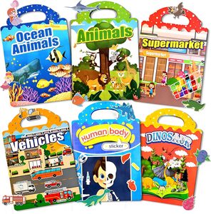 ชุดสติกเกอร์แบบหนา 6 เล่ม ชุดละ 4 หน้า สำหรับเด็กวัย 2-4 ปี จำนวน 240 ชิ้น กันน้ำ ทำความสะอาดง่าย ผลิตจากซิลิโคน - Product Image 1