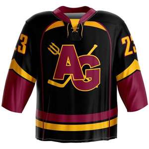 Fabrik Großhandel Niedrig preis Sublimation Bedrucktes Polyester Maßge schneiderte Team Hockey Sweatshirts ohne Mindest anforderungen - Product Image 3