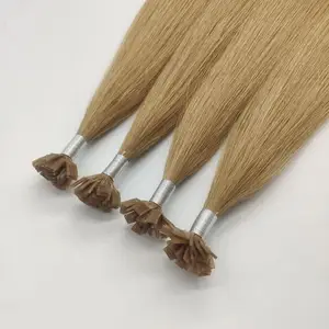 Top Quality Russian Remy Keratin Flat Tip Human Hair Double Drawn Flat Tip Hair Extension Italian Glue Tip Hair 1g