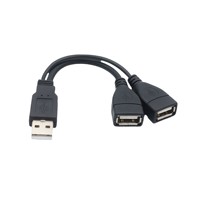 Cable de Extensión USB 2.0 Macho a Dos Hembras con Conductor de Cobre