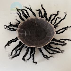 ผมปลอมถักเปียแบบไม่มีปม 100% ผมแท้สำหรับผู้ชาย ท็อปเปอร์ผมอินเดียแบบเรมี่ ทรงแอฟโฟร คินกี้ <span class=keywords><strong>ทวิ</strong></span>สต์  ฐานลูกไม้โปร่งใส  ไม่หลุดร่วง - Product Image 5