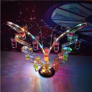 Hot Selling! LED Lighted <strong>Butterfly</strong> Lshot Glass Flight <strong>Tray</strong> Display Stand - Product Image 4