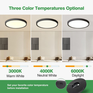 Plafonnier <span class=keywords><strong>LED</strong></span> ultra-plat rond à montage en surface pour salon, chambre et couloir avec 3500K 6000K - Product Image 3