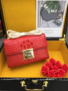 Crocodile leather shoulder bag Vintage gold lock <b>handbag</b> <b>Chain</b> crossbody bag ladies Casual flap <b>handbag</b> women - Product Image 3