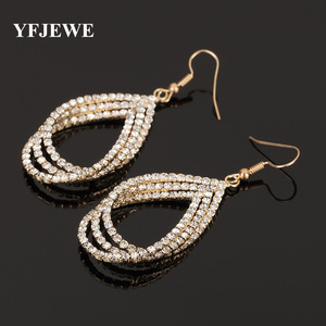 Boucles d'oreilles tendance transfrontalières en strass avec chaîne à griffes, pour femmes, pour scène et soirée, motif goutte d'eau, plaqué argent antique - Product Image 6