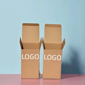 Boîte d'emballage personnalisée en carton kraft brun pour tasse en verre, bouteille d'eau, bougie avec design artistique gaufré à chaud - Product Image 1