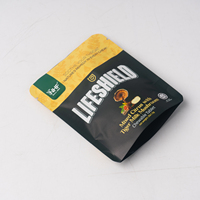 Sachet d'emballage alimentaire refermable noir mat opaque, pochette autoportante pour comprimés à croquer et compléments alimentaires