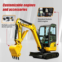 Cabine de mini-excavatrice avec système ROPS, alimentée par un moteur Kubota, certifiée CE, siège à suspension, d'origine usine, pour utilisation sur projets gouvernementaux, commande en gros, meilleur rapport qualité-prix