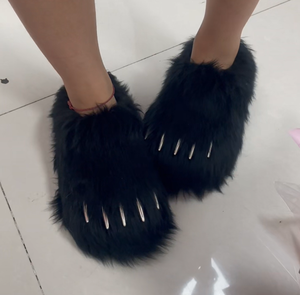 Nuevas Sandalias de Moda con Garras de Oso de Peluche, Zapatos Personalizados de Fábrica, Sandalias de Verano con Parte Superior de Felpa Suave, Logotipo Personalizado - Product Image 5