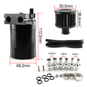 Tanque separador de aceite de aluminio AN6/8/10, tanque separador de aceite, filtro de aire de ventilación con deflector diésel, Kit de lata de captura de aceite Universal de 300ml - Product Image 3