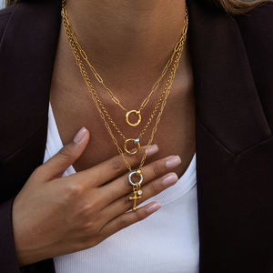 J & D 18K placa de oro <span class=keywords><strong>collar</strong></span> de acero inoxidable clásico dos tonos blanco circón DIY Cruz colgante <span class=keywords><strong>collar</strong></span> - Product Image 3