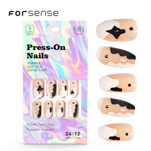 Prensa <span class=keywords><strong>de</strong></span> ballet corta con estampado <span class=keywords><strong>de</strong></span> <span class=keywords><strong>vaca</strong></span> Forsense en las <span class=keywords><strong>uñas</strong></span>, venta al por mayor, <span class=keywords><strong>uñas</strong></span> postizas artificiales <span class=keywords><strong>para</strong></span> <span class=keywords><strong>niñas</strong></span>, puntas <span class=keywords><strong>de</strong></span> <span class=keywords><strong>uñas</strong></span> postizas <span class=keywords><strong>de</strong></span> bailarina <span class=keywords><strong>de</strong></span> lujo con caja - Product Image 1