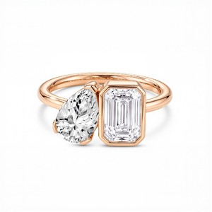 Modern Multi Stone Diamond <b>Ring</b> with Pear Cut Diamond Sustainable Lab Grown Stones Women's Luxury Wedding & Gift <b>Ring</b> - Product Image 1