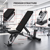 Banc pliable multifonctionnel REYK au design moderne, en acier et cuir, réglable, pour la salle de sport et la maison, durable, modèle unisexe
