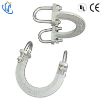 Serre-câble en fonte robuste UTT18 pour système d'arrosage incendie, galvanisé électrolytiquement, conforme à la norme NFPA13