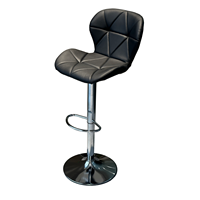 Tabouret de bar moderne réglable avec dossier et sièges en similicuir Pied tube rotatif à 360 ° pour cuisine salon