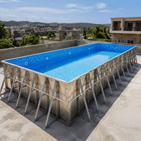 Piscine hors sol en acier inoxydable avec structure en acier galvanisé pour usage domestique et commercial