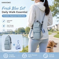 Porte-sacs à déjections canines et félines portable et étanche, porte-bouteille d'eau isotherme intégré, sac à dos pour la marche et la randonnée en extérieur