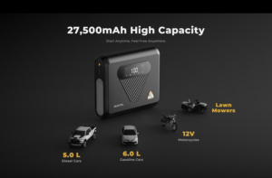OUKITEL C01 เครื่องจั๊มพ์สตาร์ทรถยนต์ 27500mAh 1350A พีค 80Wh PD60W ชาร์จเร็ว 4000+ รอบการใช้งาน แบตสำรองฉุกเฉินสำหรับรถยนต์ 12V - Product Image 5