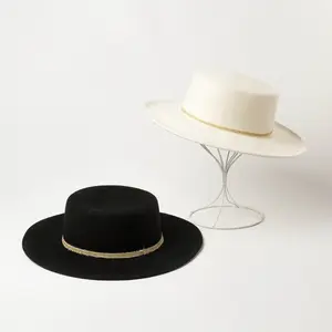 2022 Luxury Daily Life High Quality Unisex 100% Wool Felt Wide Brim Panama Fedora Hat