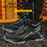 Bottes de sécurité sportives montantes portables avec tige en microfibre, embout en acier anti-écrasement, chaussures de sécurité industrielles
