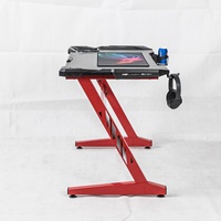 CEO de luxe en forme de Z mobilier de bureau en bois pour PC nouvelles tables élévatrices de course pliables lumières LED RVB configuration de jeu en gros