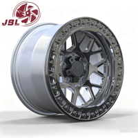 Jantes forgées tout-terrain 18"-26" 6x139.7 6x135 5x127, finition polie, design Beadlock simulé, déport profond 25mm, neuves pour 4x4, camions et SUV en alliage