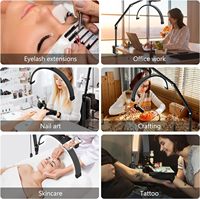 Lampe LED Moonlight Beauty pour extensions de cils, lampe de table en forme de lune, lumière de maquillage pour extensions de cils, lumière demi-lune avec pince