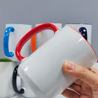 Mug en céramique 15 oz à sublimation, bicolore, pour la maison, le bureau, le café, l'heure du thé, cadeau, logo personnalisé, vente en gros Topjlh