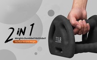 OLA FITNESS Haltères 2 en 1, haltères et kettlebell, 11 lb, haltères triangulaires recouverts de néoprène, haltères à main, simples
