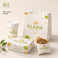 Boîte à gaufres personnalisée de qualité alimentaire avec couvercle, emballage jetable pour gaufres belges, desserts à emporter pour café, boulangerie, restaurant
