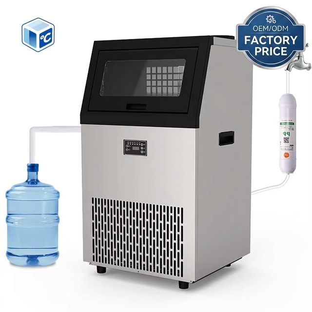 Intelligent Commercial Stainless Steel Ice Maker Automatic Operation Fast Freezing Cube Ice Cubes Machine Engine Fast Shipments