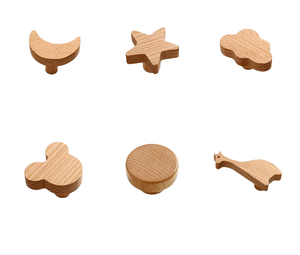 Poignée en bois massif minimaliste <span class=keywords><strong>Mickey</strong></span> - Poignée en bois naturel demi-ronde adaptée aux enfants pour les portes de placard, de tiroir et de garde-robe - Product Image 4